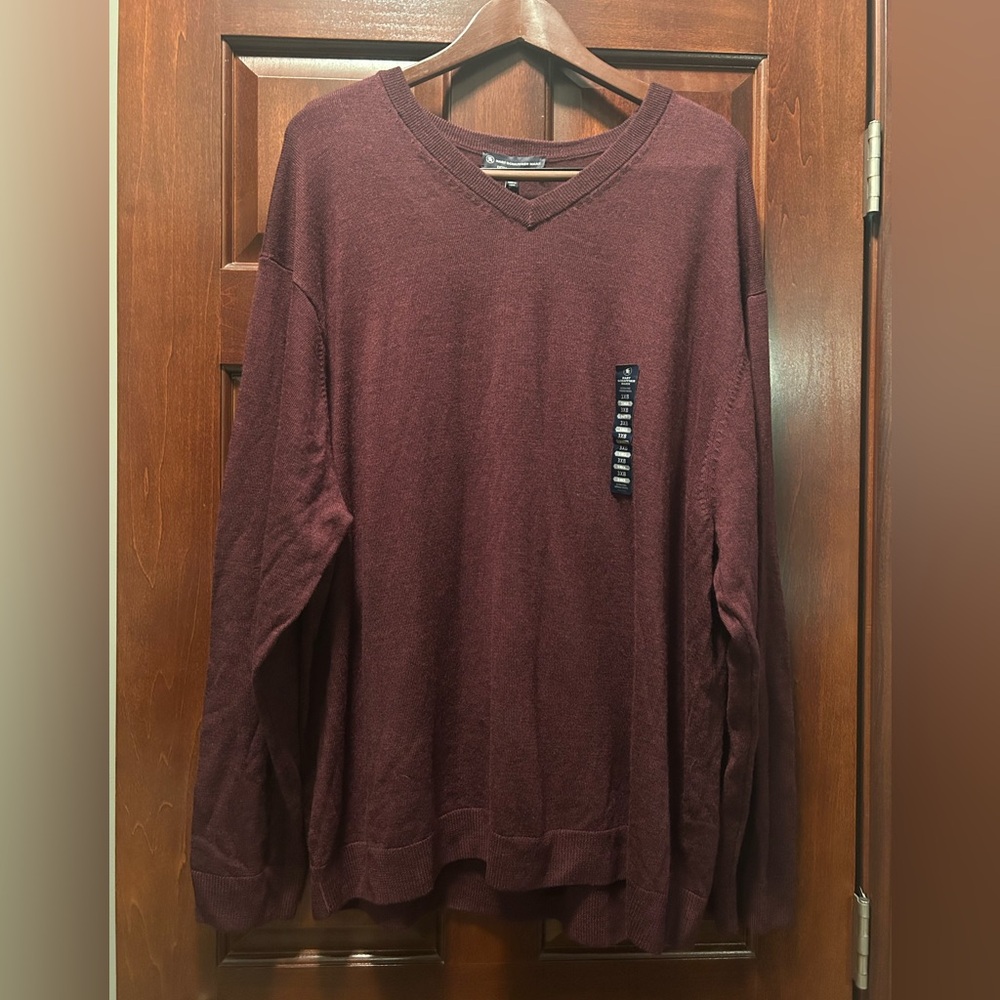 NWT- Hart Schaffner Marx Men's‎ V-Neck Sweater 100% Merino Wool - size 3XB